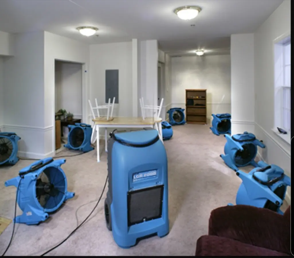 Air movers and dehumidifier setup for Water Extraction & Removal in Lake Arbor